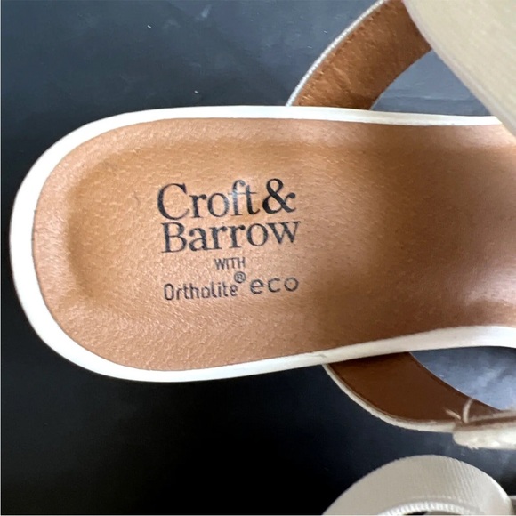 Croft & Barrow White thong Wedge Heel Slingback Sandal Shoe Women's Size 8 EUC - Picture 8 of 12